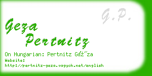 geza pertnitz business card